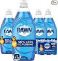 Dawn Ultra Dishwashing Liquid Dish Soap (4x18 Fl oz) + Non-Scratch Sponge (2 Count), Original Scent