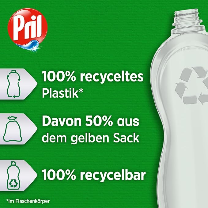 Pril Original Lime (675 ml), Hand Dishwashing Liquid with Highest Degreasing Power, for Clean Dishes, Even in Cold Water, Fresh Lime Fragrance