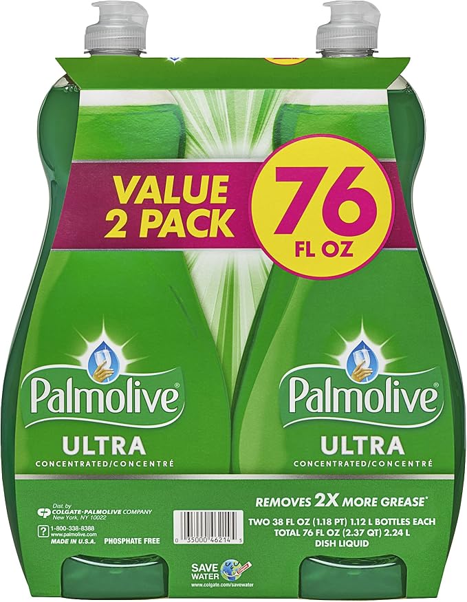 Palmolive Ultra Liquid Dish Soap, Original - 38 Fluid Ounce (Twin Pack)