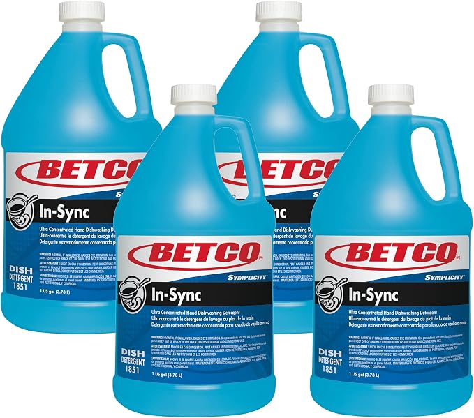 Betco® Symplicity™ In-Sync Dishwashing Detergent, 128 Oz Bottle, Case Of 4