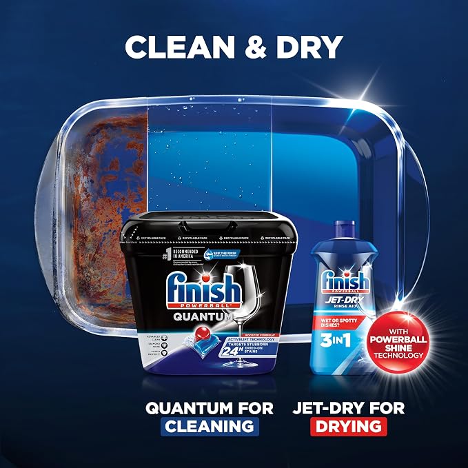 Finish - Quantum with Activblu technology - 37ct - Dishwasher Detergent - Powerball - Ultimate Clean and Shine - Dishwashing Tablets - Dish Tabs (Pack of 1)