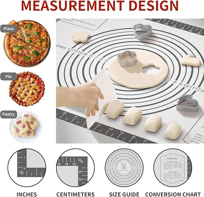 Silicone Baking Mat with Measurement, Non Stick Silicone Pastry Mat - Image 2