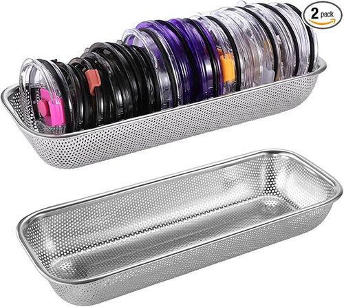 2Pack Stainless Steel Tumbler Cup Lid Organizer Inside Cabinet, Mason Jar Lid by YokuMade