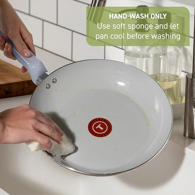 T-Fal Refresh Ceramic Nonstick Cookware Set, Oven Safe to 350°F, Includes - Image 8