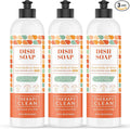 Therapy Clean Dish Soap - Fresh Herbs and Melon - 16 fl oz (Pack of 3), Biodegradable Natural Dishwashing Liquid, Liquid DIsh Soap
