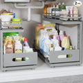 Under Sink Organizer Upgrade To Professional Rails, 2-Tier Dual Pull Out by UnderSinkOrganizer