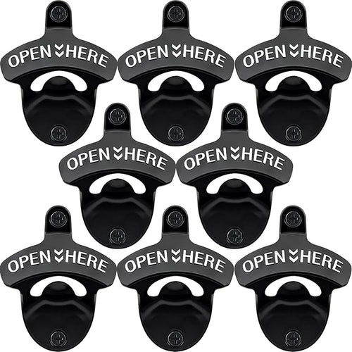8PCS Bottle Opener Wall Mount Rustproof Black Screw in Wall Beer Cap Opener by Wallmountedbottleopener