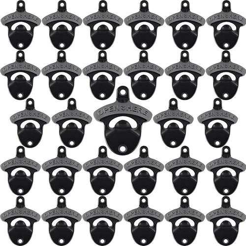 30 Packs Black Bottle Top Opener Wall Mounted Beer Cap Opener Stainless Bulk by Wallmountedbottleopener