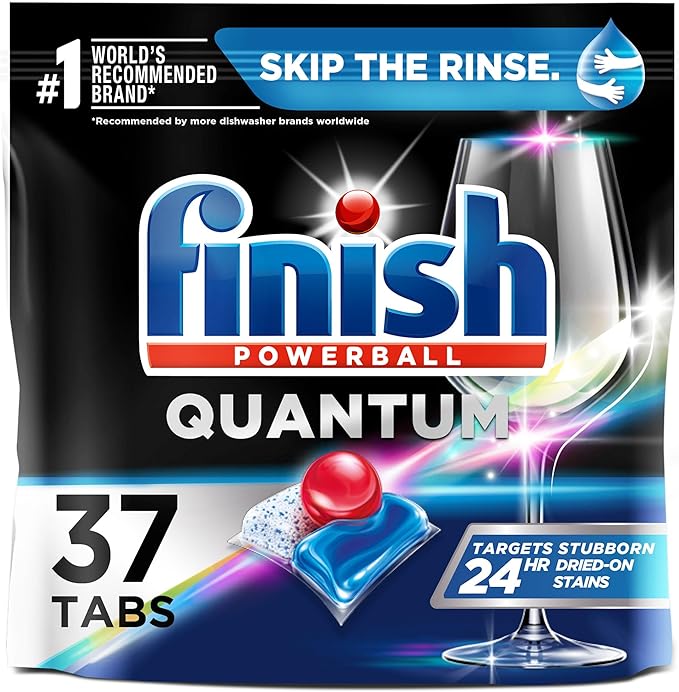 Finish - Quantum with Activblu technology - 37ct - Dishwasher Detergent - Powerball - Ultimate Clean and Shine - Dishwashing Tablets - Dish Tabs (Pack of 1)