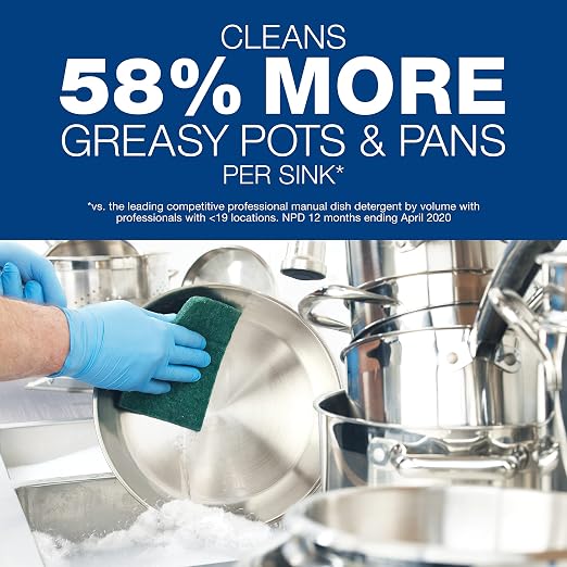 Dawn Professional Dishwashing Liquid Soap Detergent, Bulk Degreaser Removes Greasy Foods from Pots, Pans and Dishes in Commercial Restaurant Kitchens, Regular Scent, 38 oz. (Case of 8) and Bounty Quick-Size Paper Towels, White, 16 Family Rolls = 40 Reg...