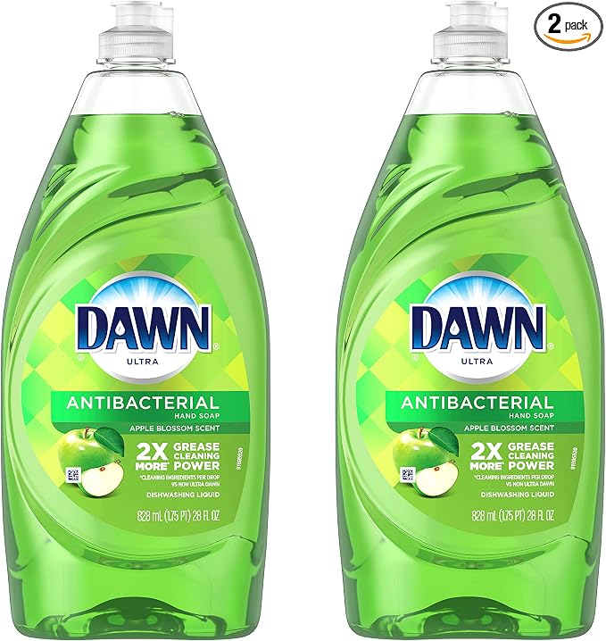 Dawn Ultra Antibacterial Hand Soap Apple Blossom Scent Dishwashing Liquid (2) 28 Ounce Bottles