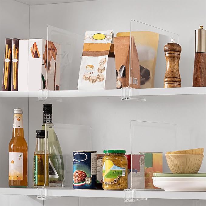 HBlife 5 Pack Clear Shelf Dividers, Vertical Purse Organizer - Image 6