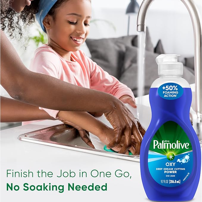Palmolive Ultra Oxy Boost Liquid Dish Soap, 9.7 fl oz | Cuts Grease, Dishwashing Detergent, Paraben-Free, Leaves Dishes Sparkling Clean, Tough on Grease, Soft on Hands