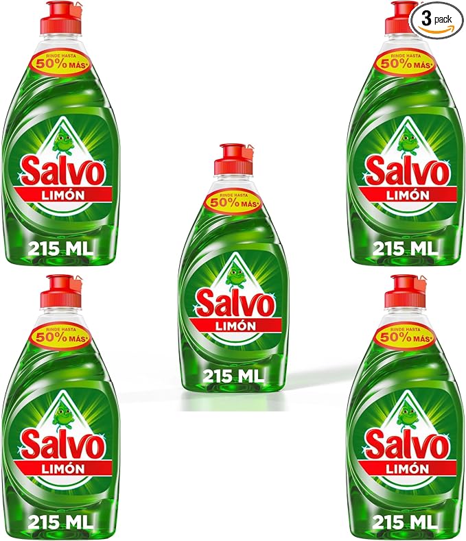 SALVO Limón Liquid Dish Soap, 215ml, 5 Pack