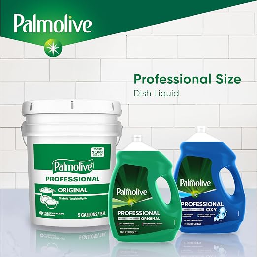 Palmolive Professional Liquid Dish Soap, Oxy Power Degreaser, 145 fl oz | Cuts Grease, Dishwashing Detergent, Paraben-Free, Leaves Dishes Sparkling Clean, Tough on Grease, Soft on Hands
