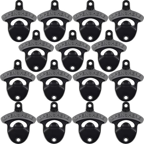 15 Packs Classic Beer Top Opener Wall Mounted Black Screw in Bottle Cap Opener by Wallmountedbottleopener