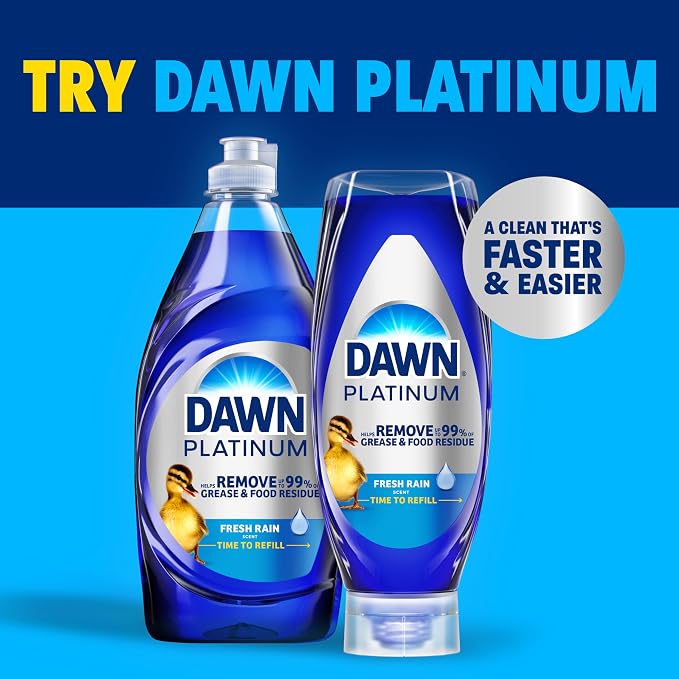 Dawn Ultra Dish Soap Refill Jug, Large Size Original Blue Liquid Dishwashing Detergent, Powerful Dish Soap for Grease, 51.5 oz