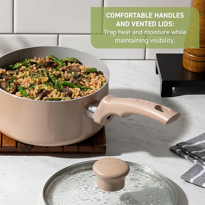 T-Fal Refresh Ceramic Nonstick Cookware Set, 12-Piece Nonstick Cookware - Image 5