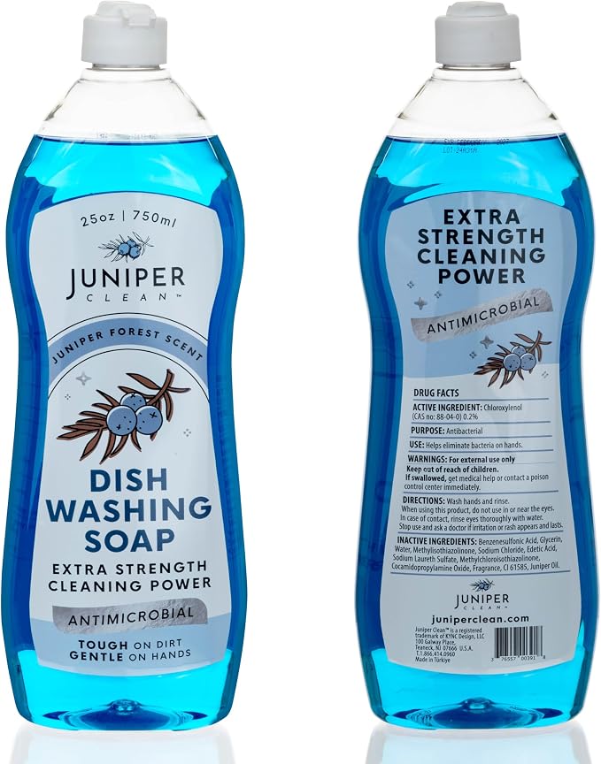 Juniper CLEAN, Dish Soap, Juniper Scent, Liquid Dish Washing Soap Squeeze Bottle 25 Fl Oz (Pack of 1)