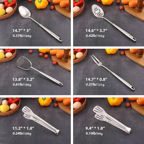 18/10 Stainless Steel Kitchen Utensils Set - Image 2