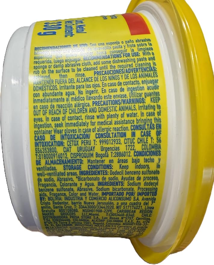 SAPOLIO Lemon Dishwashing Cream 330g – 2 Pack – Heavy Duty Grease Cleaner Paste – Concentrated Kitchen Cleaning Product