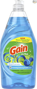 Gain Ultra Bleach Alternative Dishwashing Liquid Dish Soap, Honey Berry Hula Scent - 21.6 Fluid Ounce (Pack of 2)