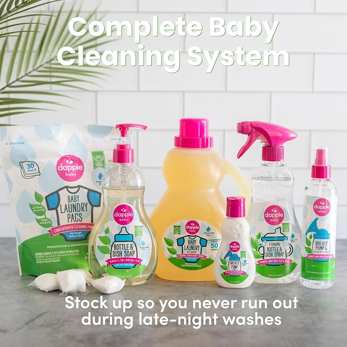 Dapple Baby Lavender Bottle & Dish Soap Refill Pouch - (2 Pack) 33.8 fl oz - Plant-Powered Cleaner for Baby Bottles, Pump Parts, and Sippy Cups