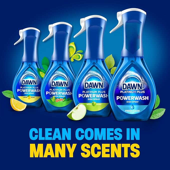 Dawn Dish Soap Spray Kitchen Household Essentials 1 Tropical Blend Starter Kit and Watermelon Refill Combo Pack, 16 oz (each)