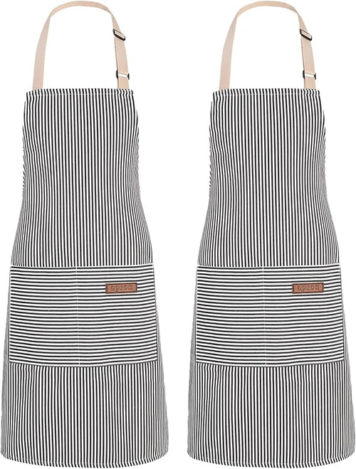 2Pack Adjustable Kitchen Apron for Women Men by ZAIORD