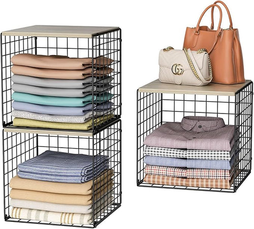 3PCS Stackable Closet Organizers and Storage, Shelves by Hencawima
