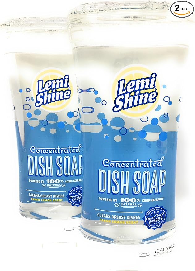 Lemi Shine Concentrated Liquid Dish Soap with Natural Citric Extracts, 22 FL OZ (Pack of 2)2