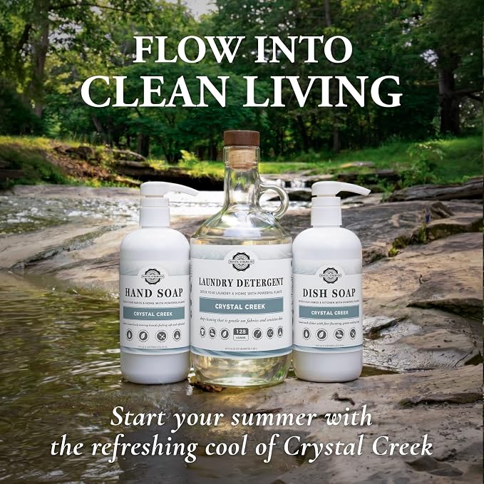 Rustic Strength Natural Dish Soap, Crystal Creek Scent, Plant-Derived Ingredients, SLS Free, 16 fl oz