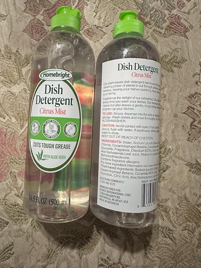 Dish Detergent, Critus Mist with Aloe Vera (2 Pack)