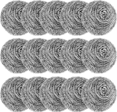 15 Pack Steel Wool Scrubber, Metal Kitchen Scrubbing Sponges, Dishwashing by VOPTON