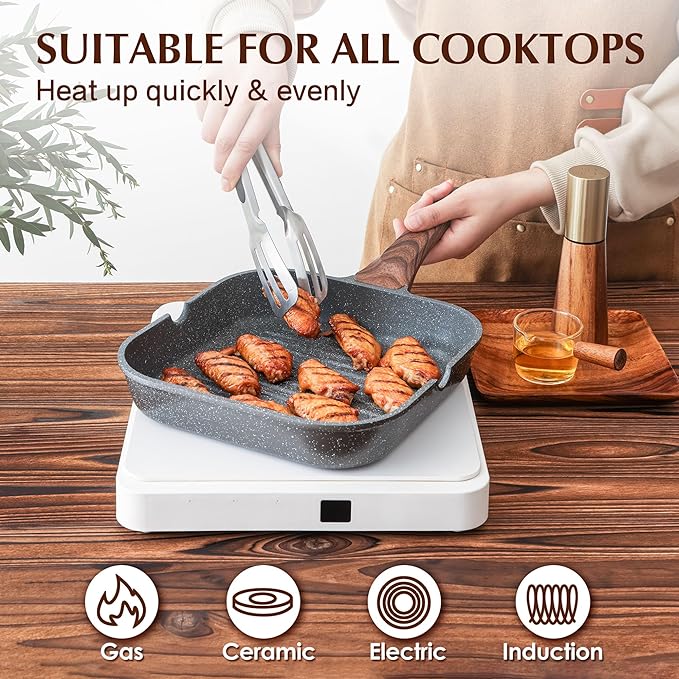 SENSARTE Nonstick Grill Pan for Stove Tops, Versatile Griddle - Image 6